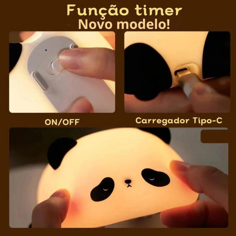 LUMINÁRIA PANDA DE SILICONE - controle pelo toque