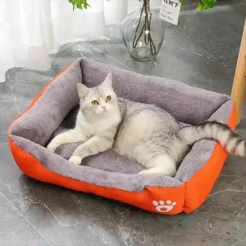 Cama grande para cães e gatos, quente e confortável