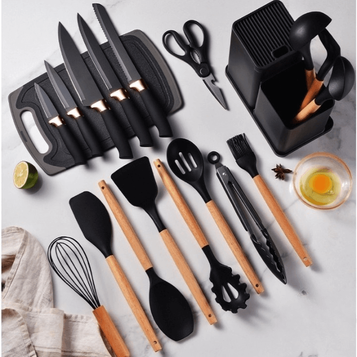 Kit Utensílios de Cozinha Luxo (COM 19 PEÇAS)