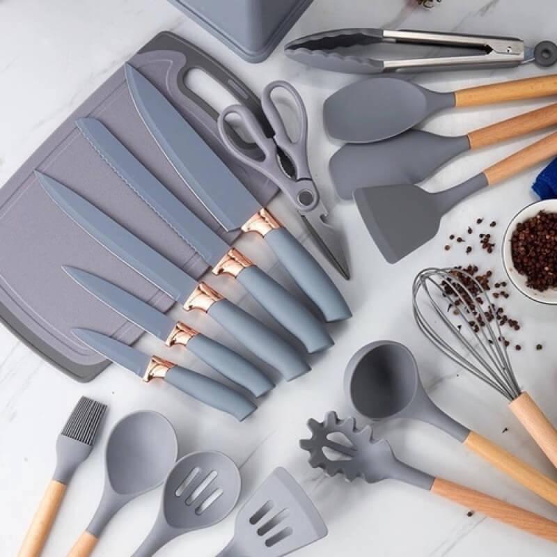 Kit Utensílios de Cozinha Luxo (COM 19 PEÇAS)