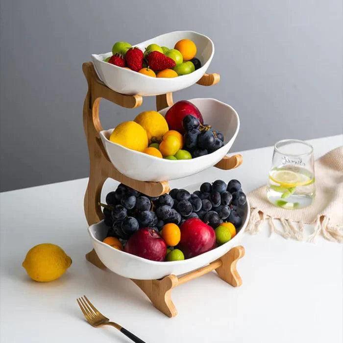 Fruteira de Mesa Cesta de Fruta Bambu