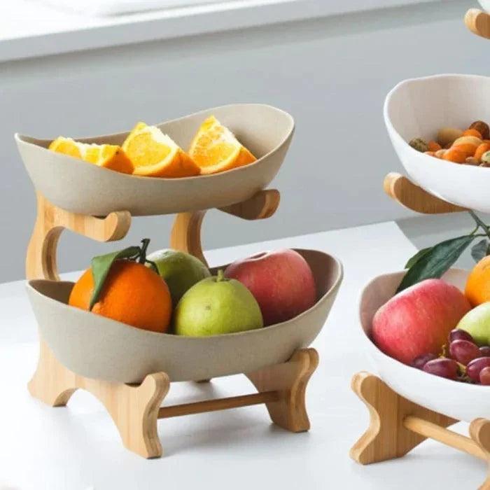 Fruteira de Mesa Cesta de Fruta Bambu