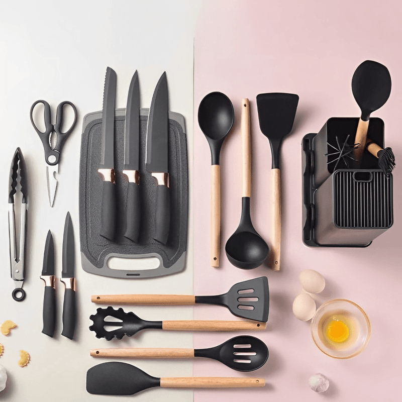 Kit Utensílios de Cozinha Luxo (COM 19 PEÇAS)